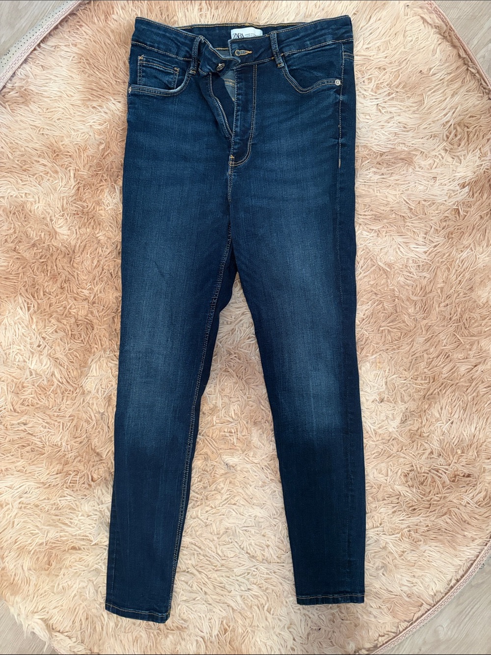 ZARA Navy Slim High-Rise Skinny Jeans
